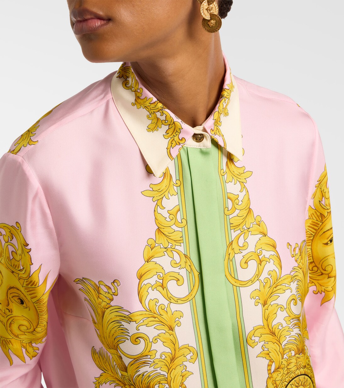 Printed silk twill shirt  | Versace