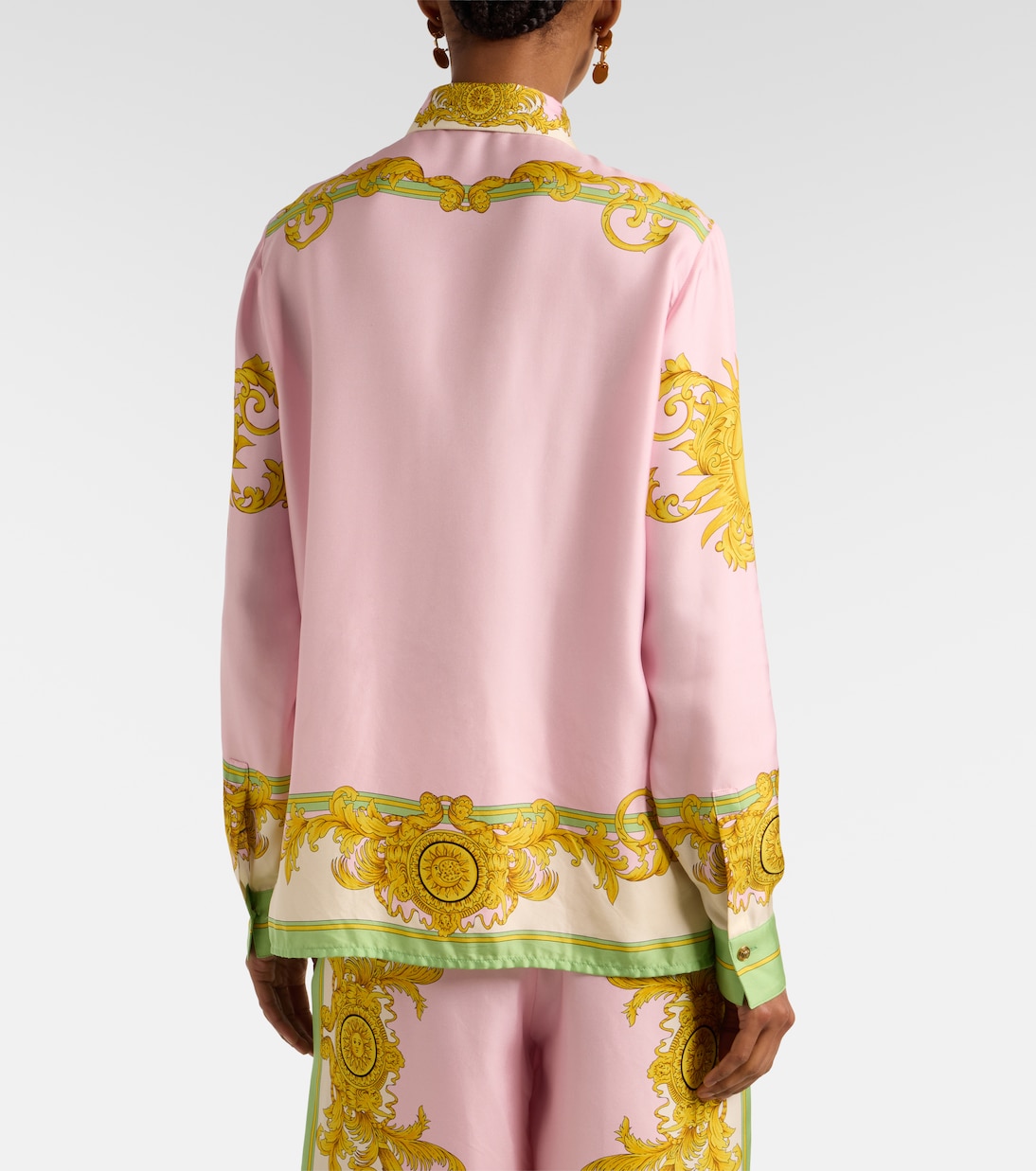 Printed silk twill shirt  | Versace