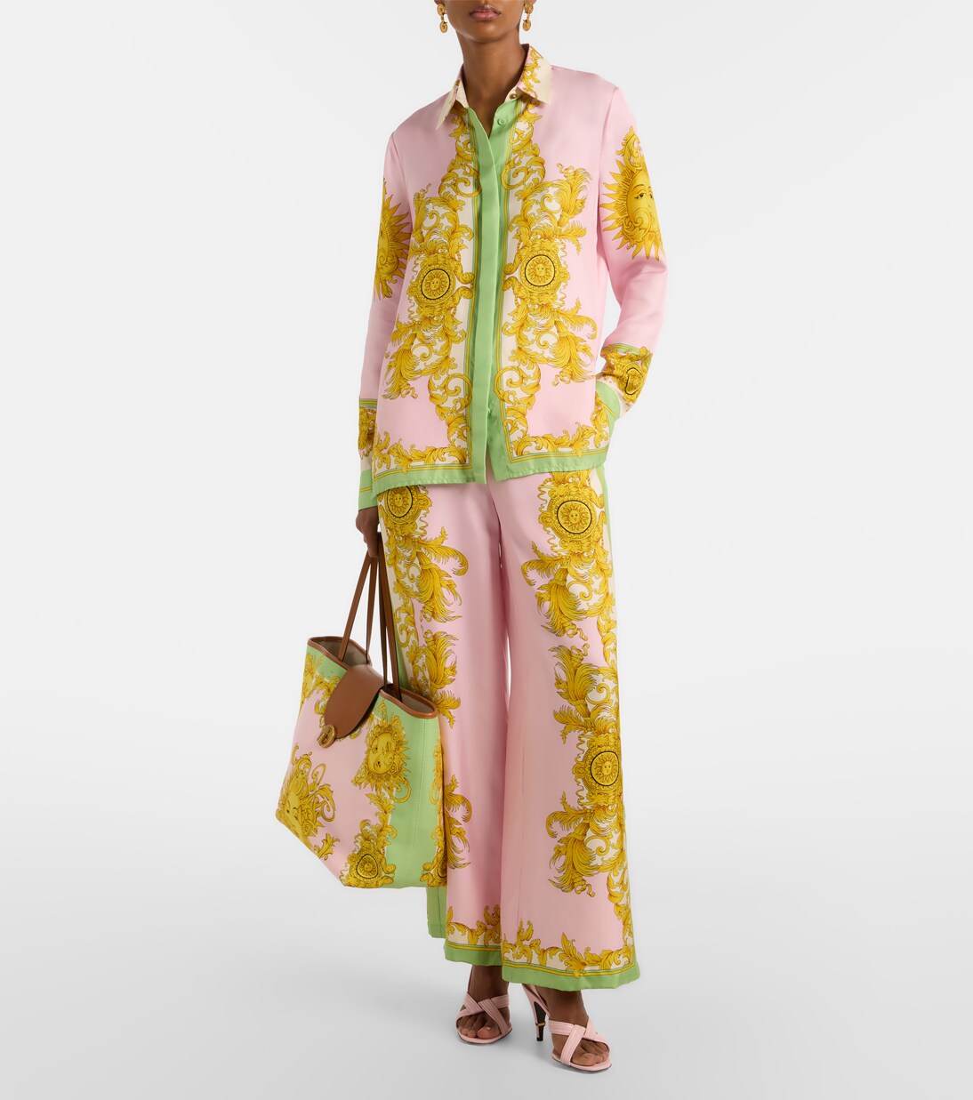 Printed silk twill shirt  | Versace