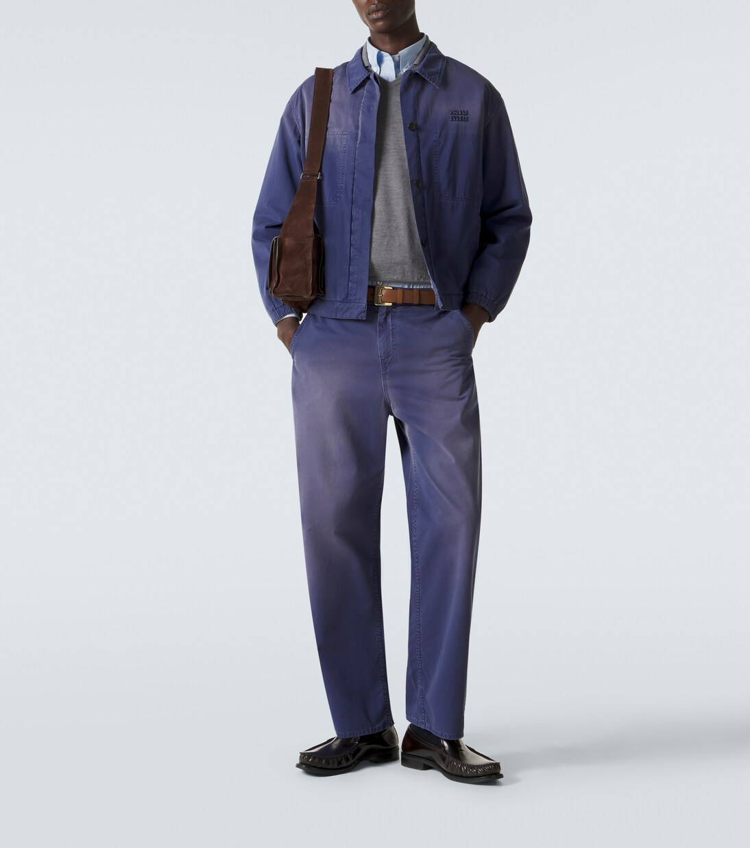 Cotton twill overshirt | Miu Miu