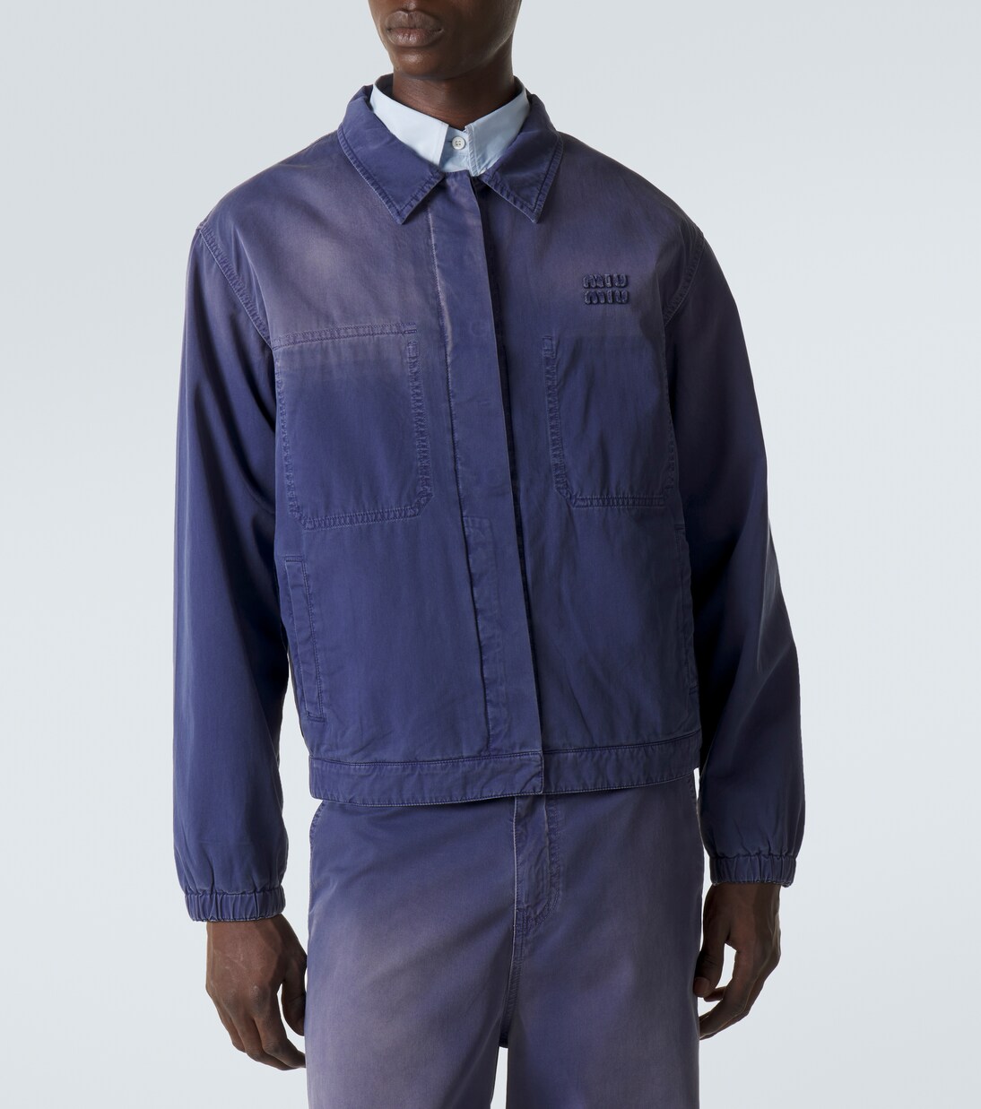 Cotton twill overshirt | Miu Miu