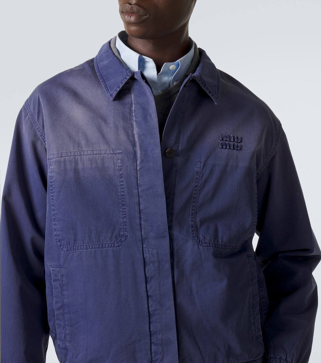 Cotton twill overshirt | Miu Miu