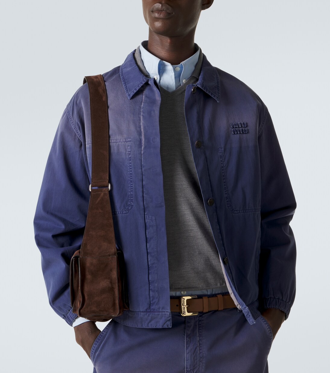 Cotton twill overshirt | Miu Miu
