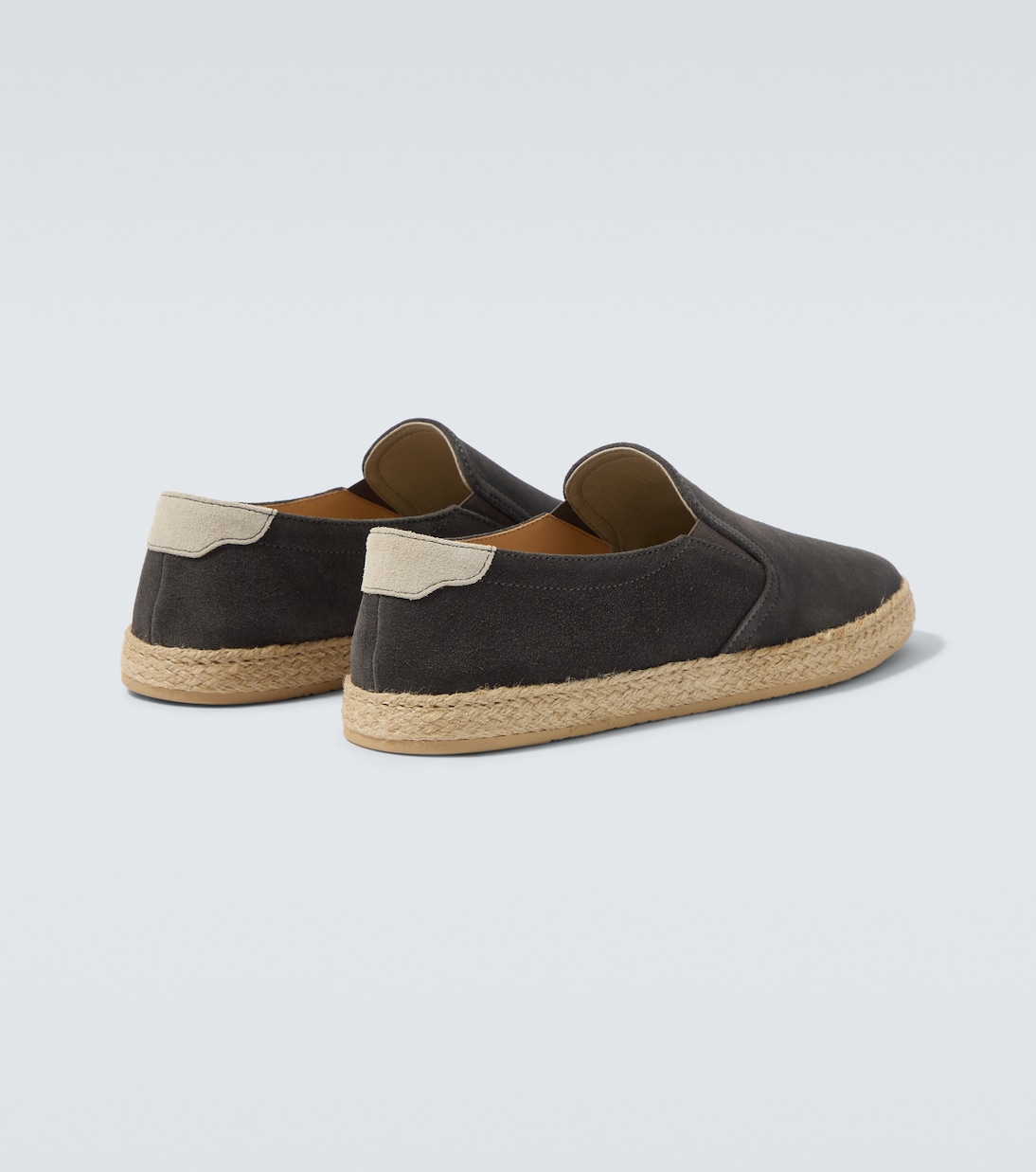 Jute-trimmed suede slip-on shoes | Brunello Cucinelli