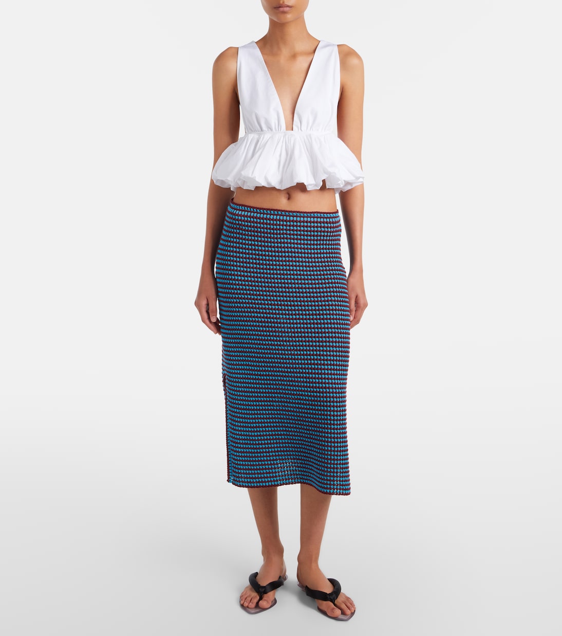 Crochet cotton pencil skirt | Alaïa
