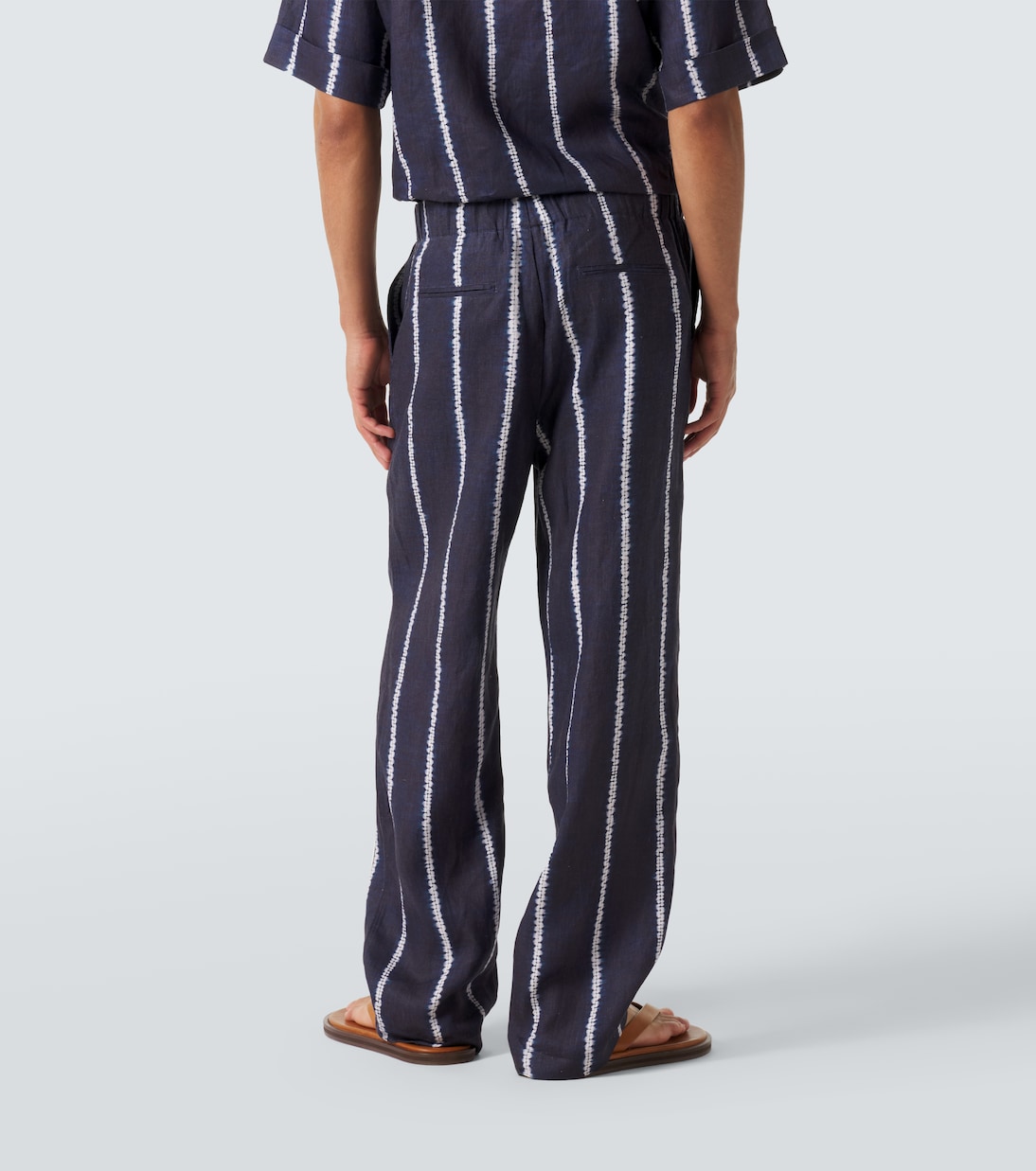 Striped linen wide-leg pants | Commas