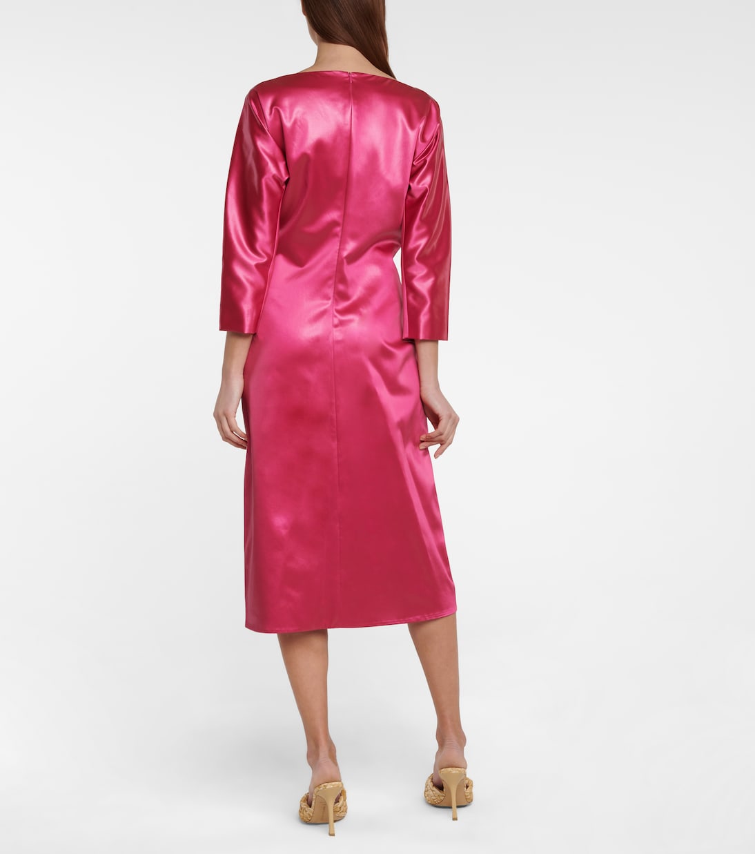 Robe midi en satin de coton mélangé | Marni