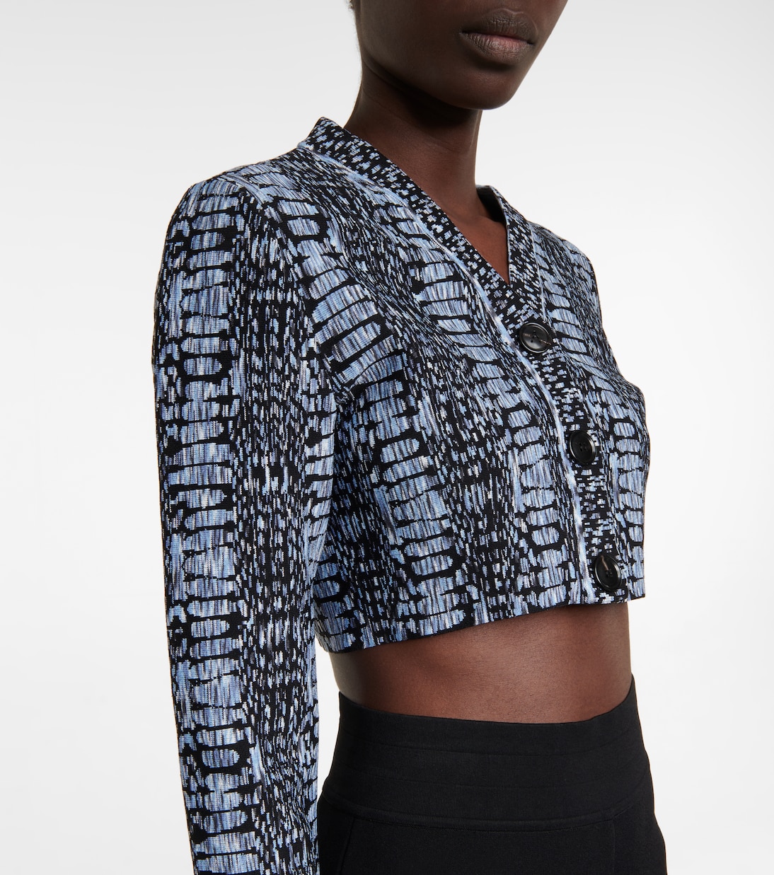 Cropped-Cardigan aus Jacquard | Alaïa