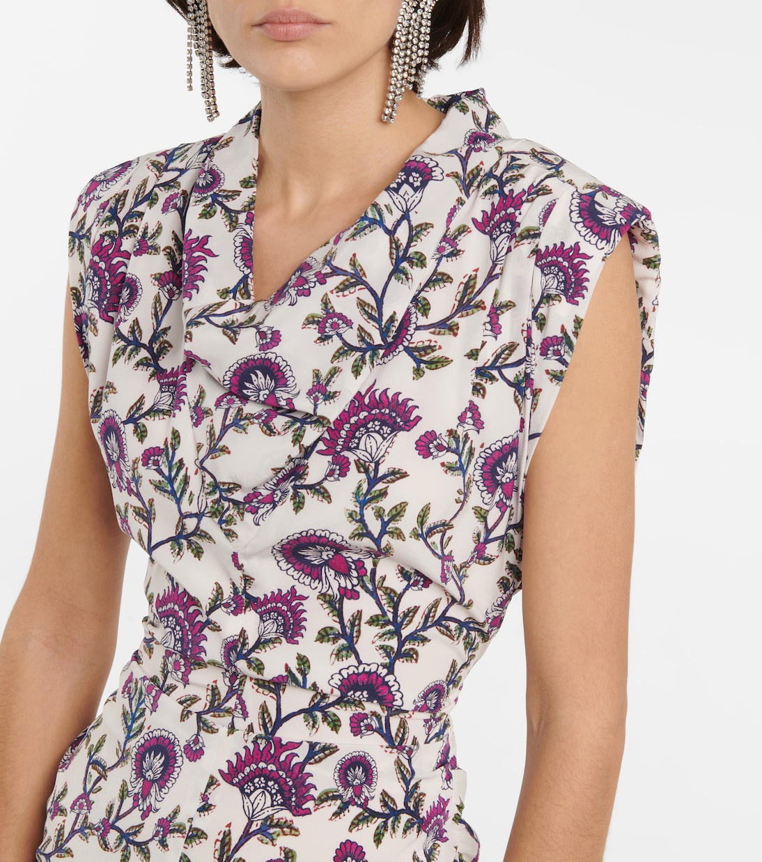 Robe Bemaya en soie mélangée à fleurs | Isabel Marant