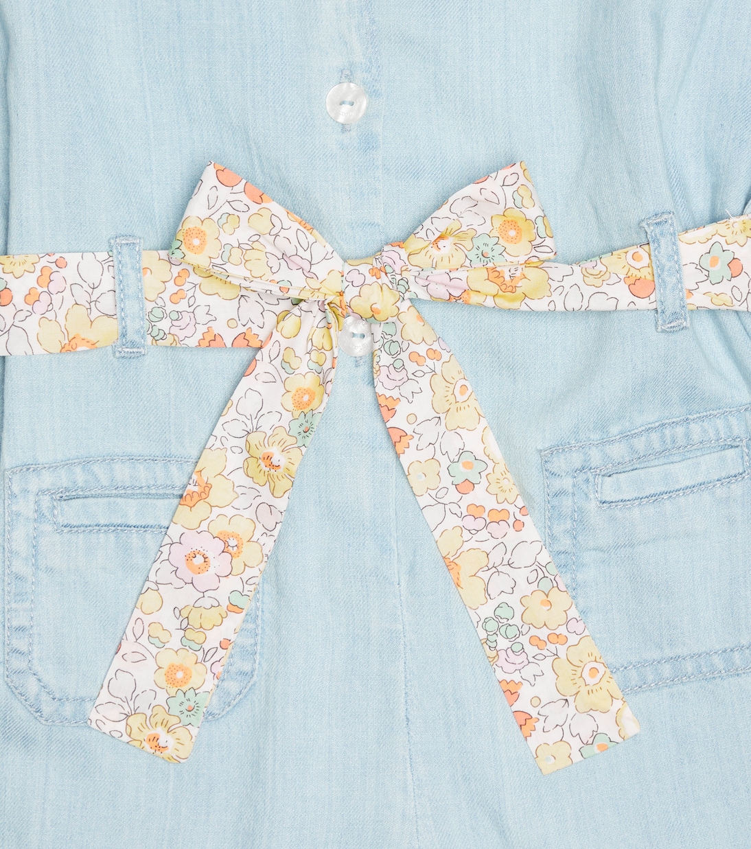Floral belted chambray playsuit | Tartine et Chocolat