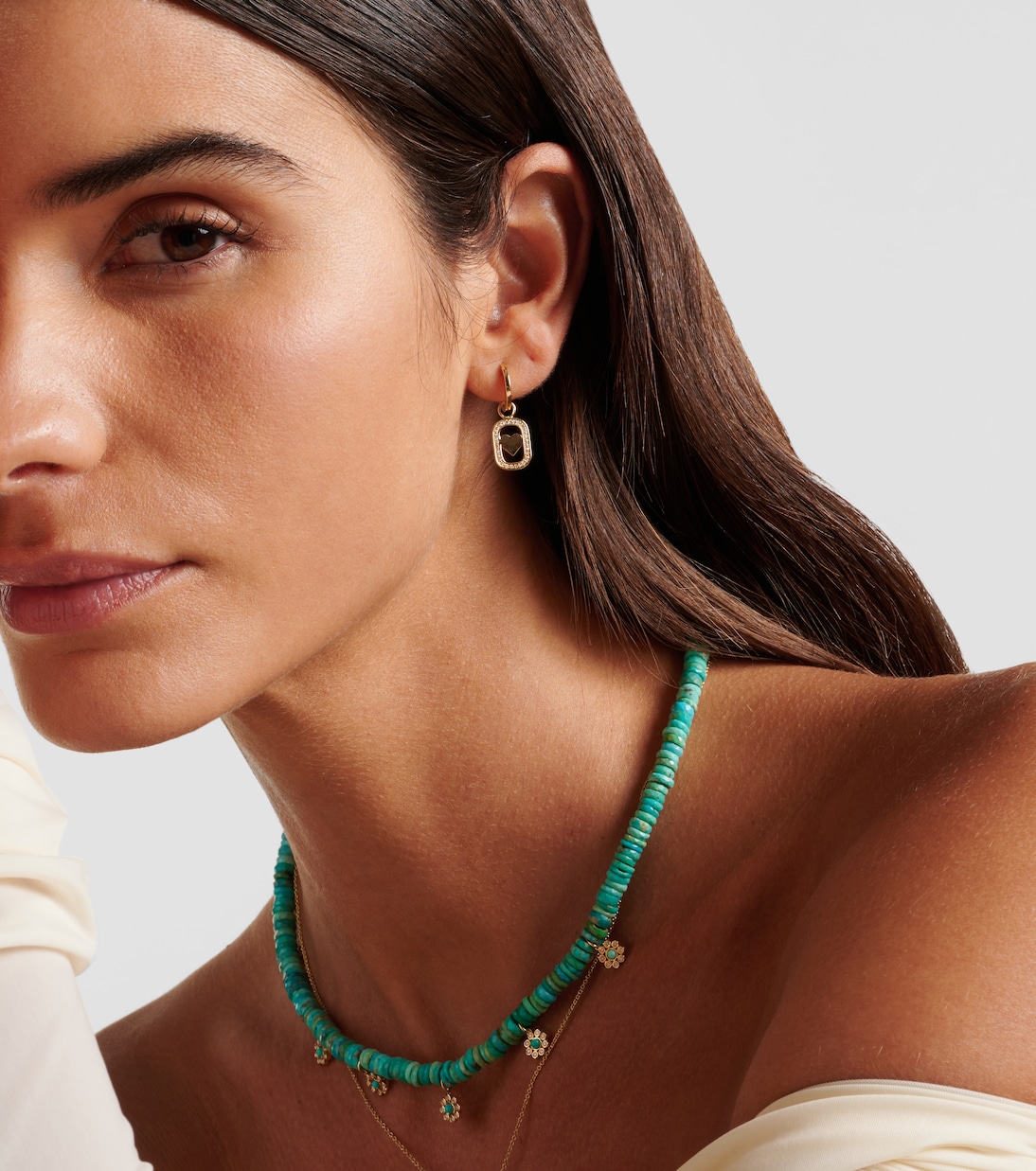 Orecchini pendenti Open Icon in oro 14kt con diamanti | Sydney Evan