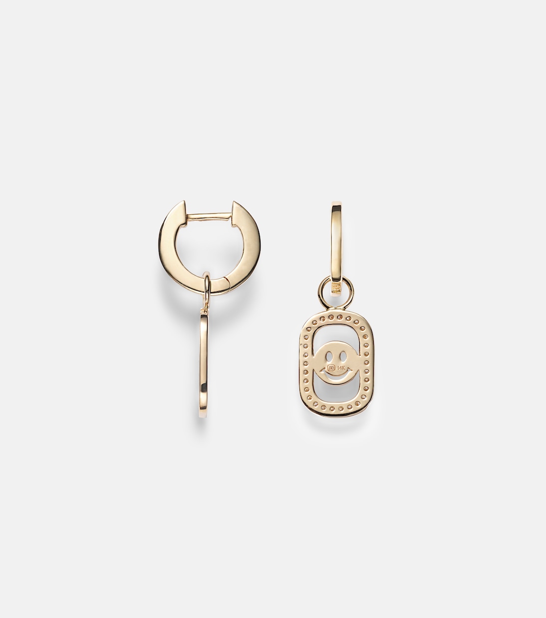 Orecchini pendenti Open Icon in oro 14kt con diamanti | Sydney Evan