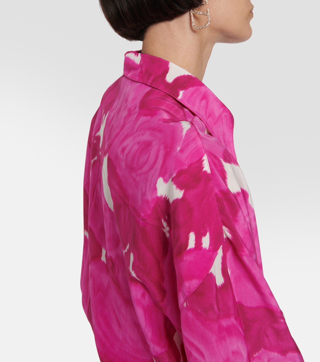 Belted floral silk shirt dress | Valentino