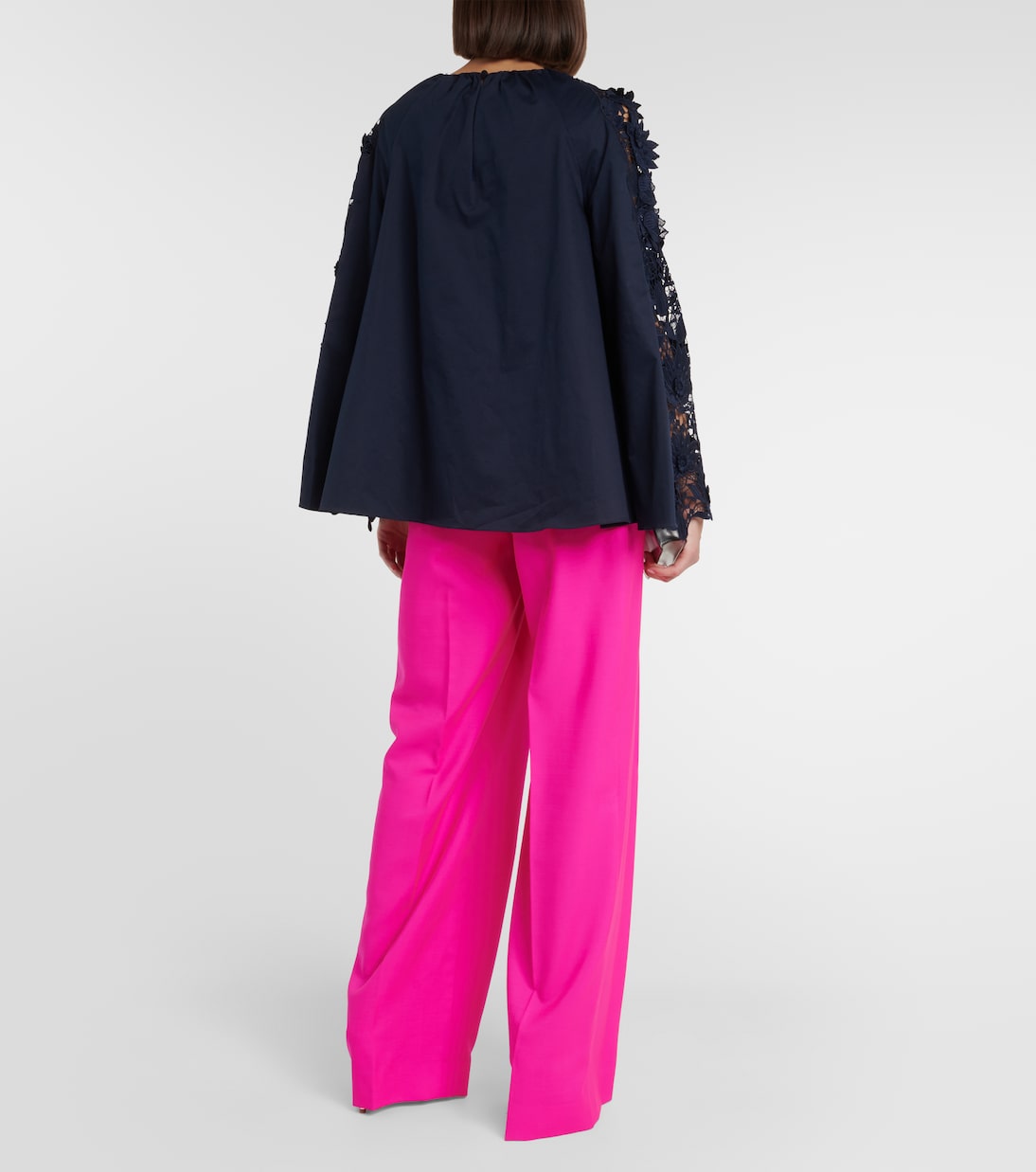 Bluse aus Baumwolle mit Spitze | Oscar de la Renta