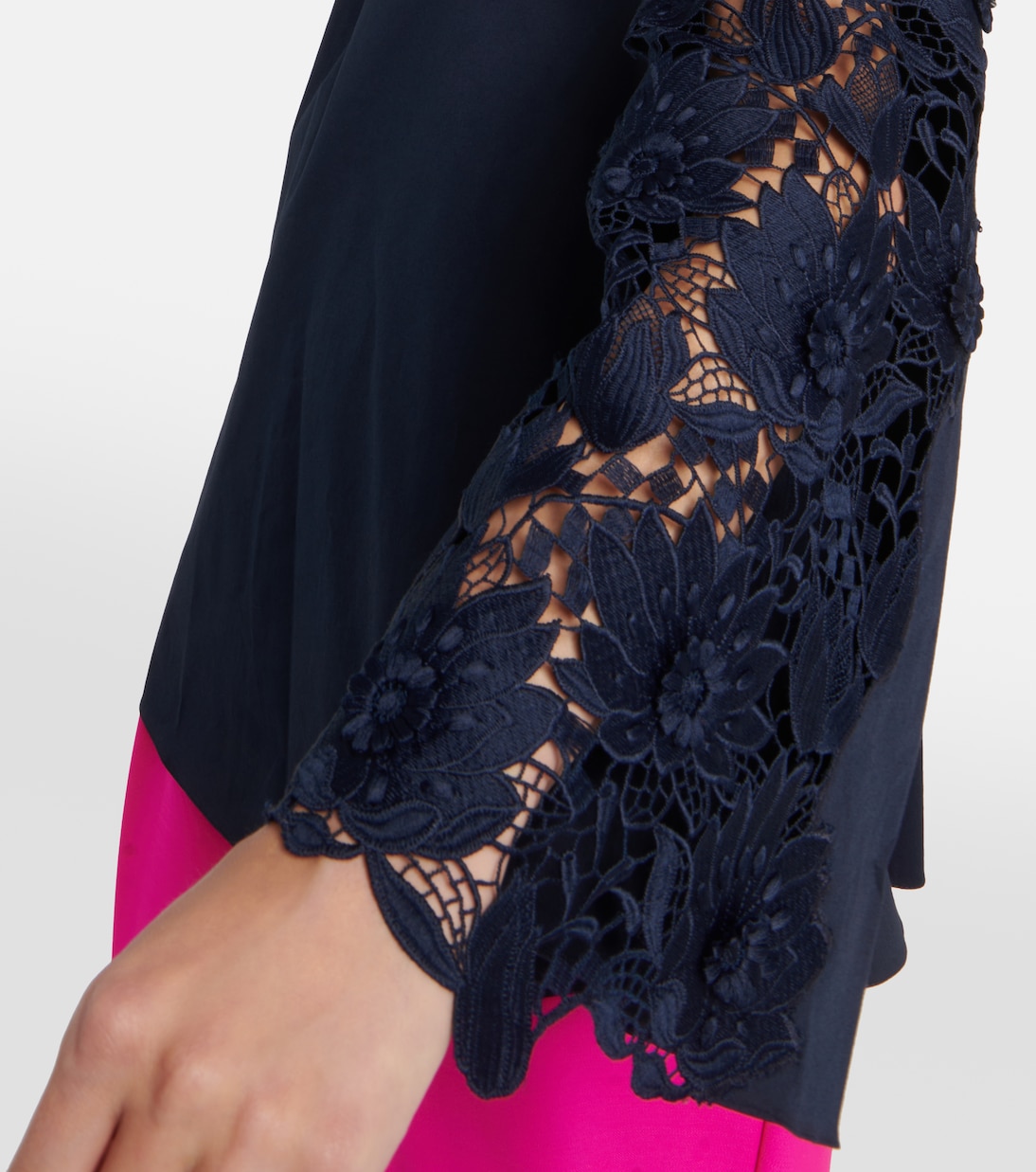 Bluse aus Baumwolle mit Spitze | Oscar de la Renta