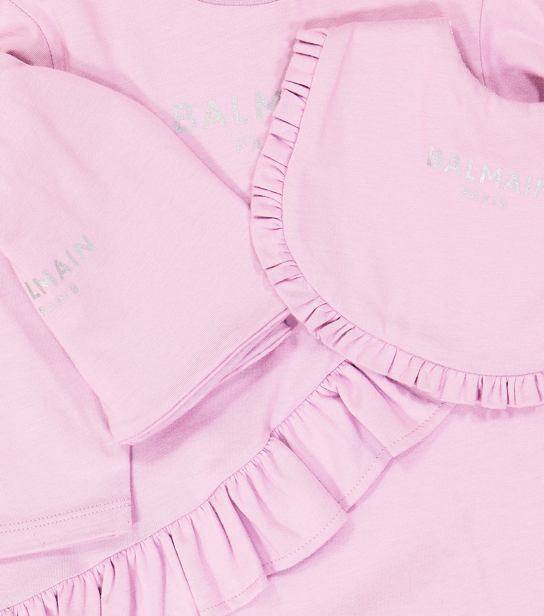 Bébé – Ensemble grenouillère, bavoir et bonnet | Balmain Kids