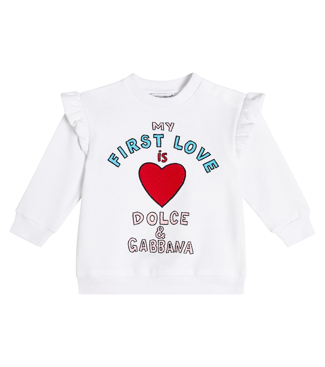 Baby embroidered cotton sweatshirt | Dolce&Gabbana Kids