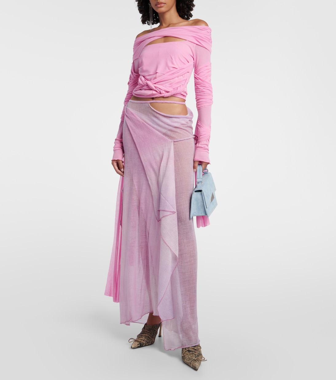 Wrap wool-blend maxi skirt  | Acne Studios