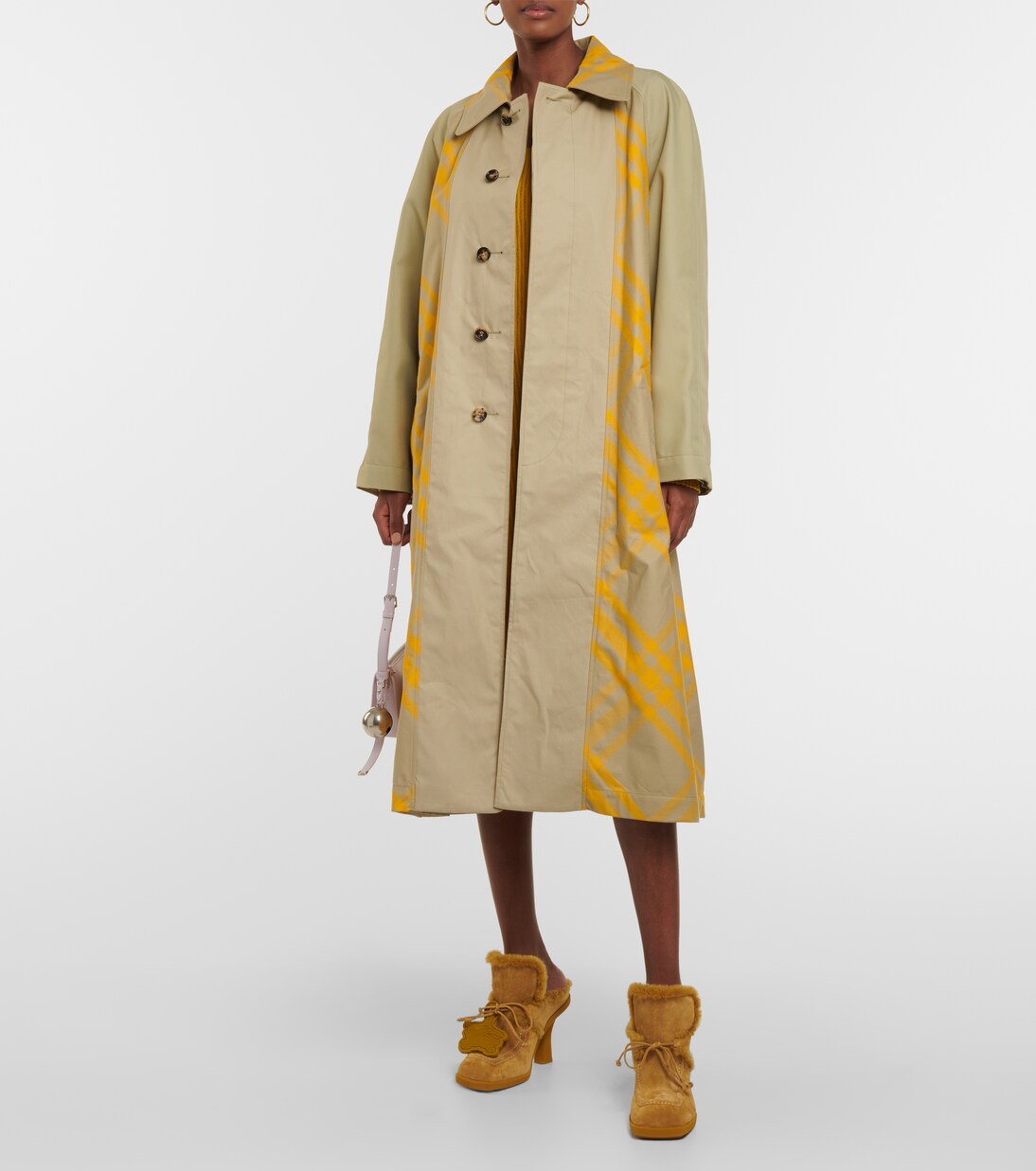 Checked cotton gabardine trench coat | Burberry