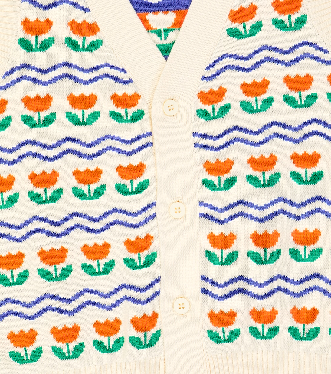 Flowers cotton and wool vest | Tinycottons