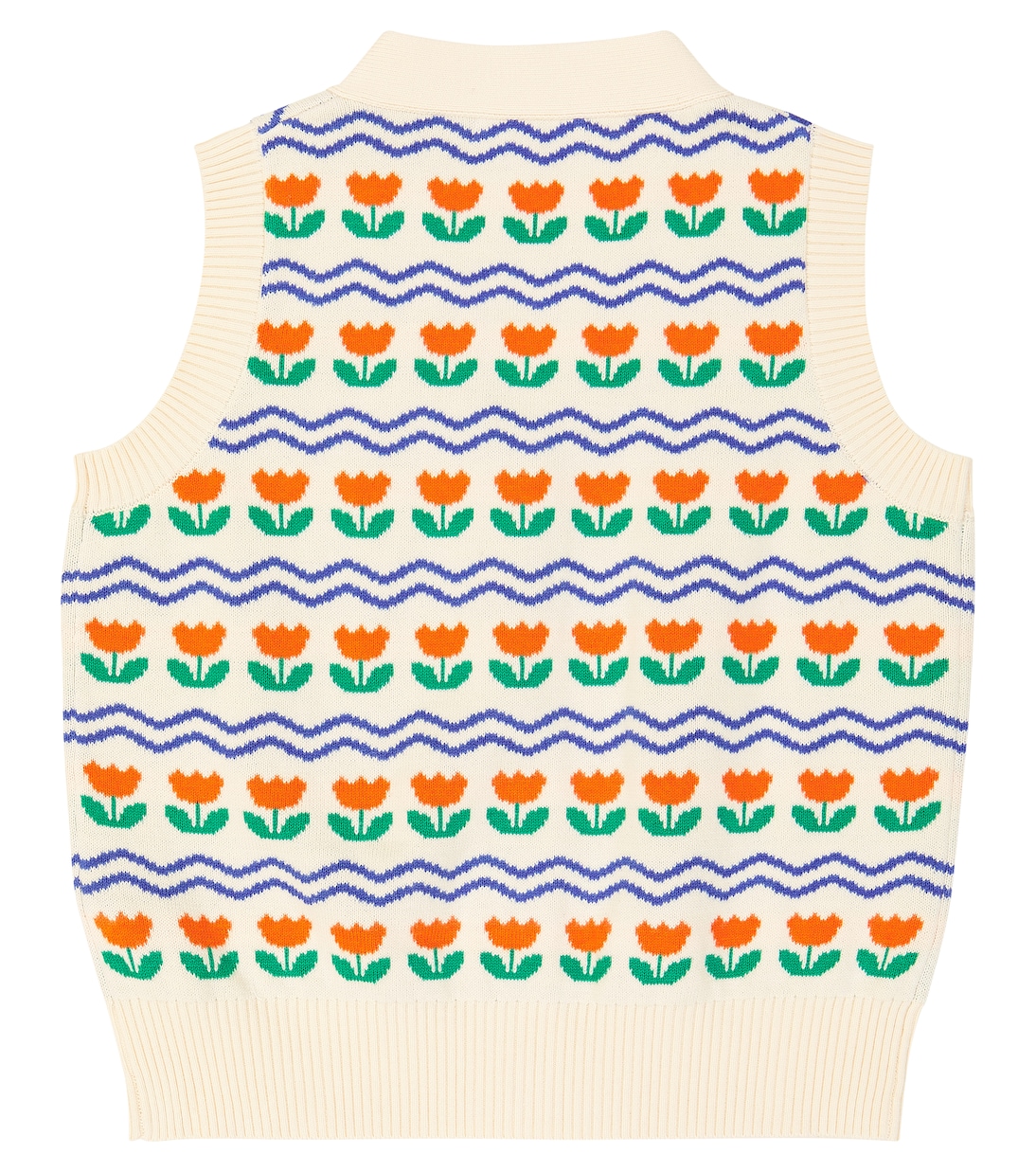 Flowers cotton and wool vest | Tinycottons