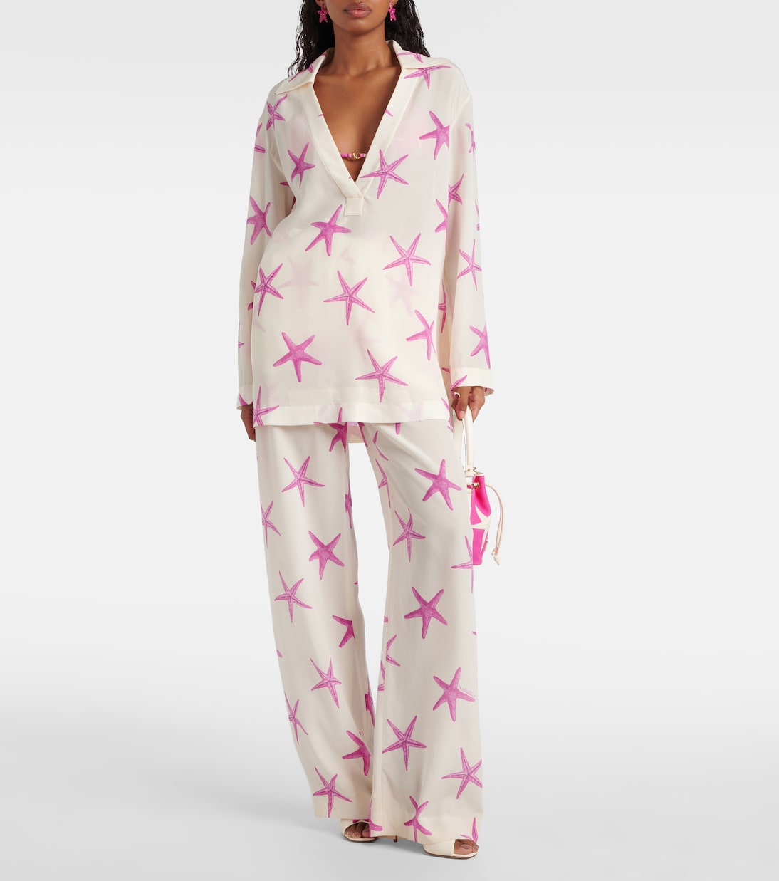 Palazzo-Hose Starfish aus Seide | Valentino