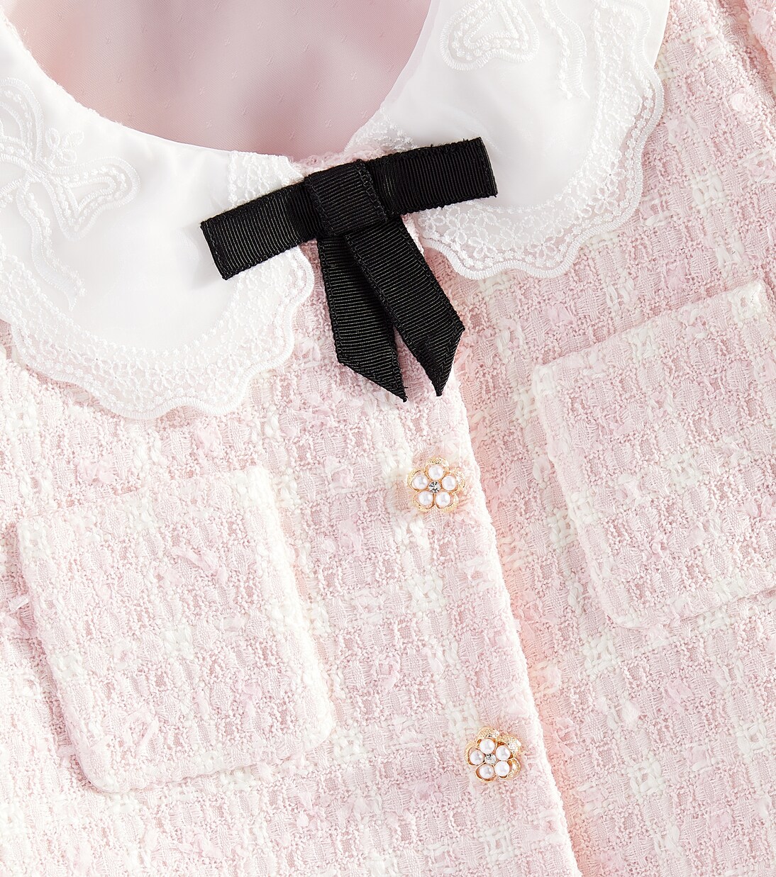 Lace-trimmed bouclé jacket | Self-Portrait Kids