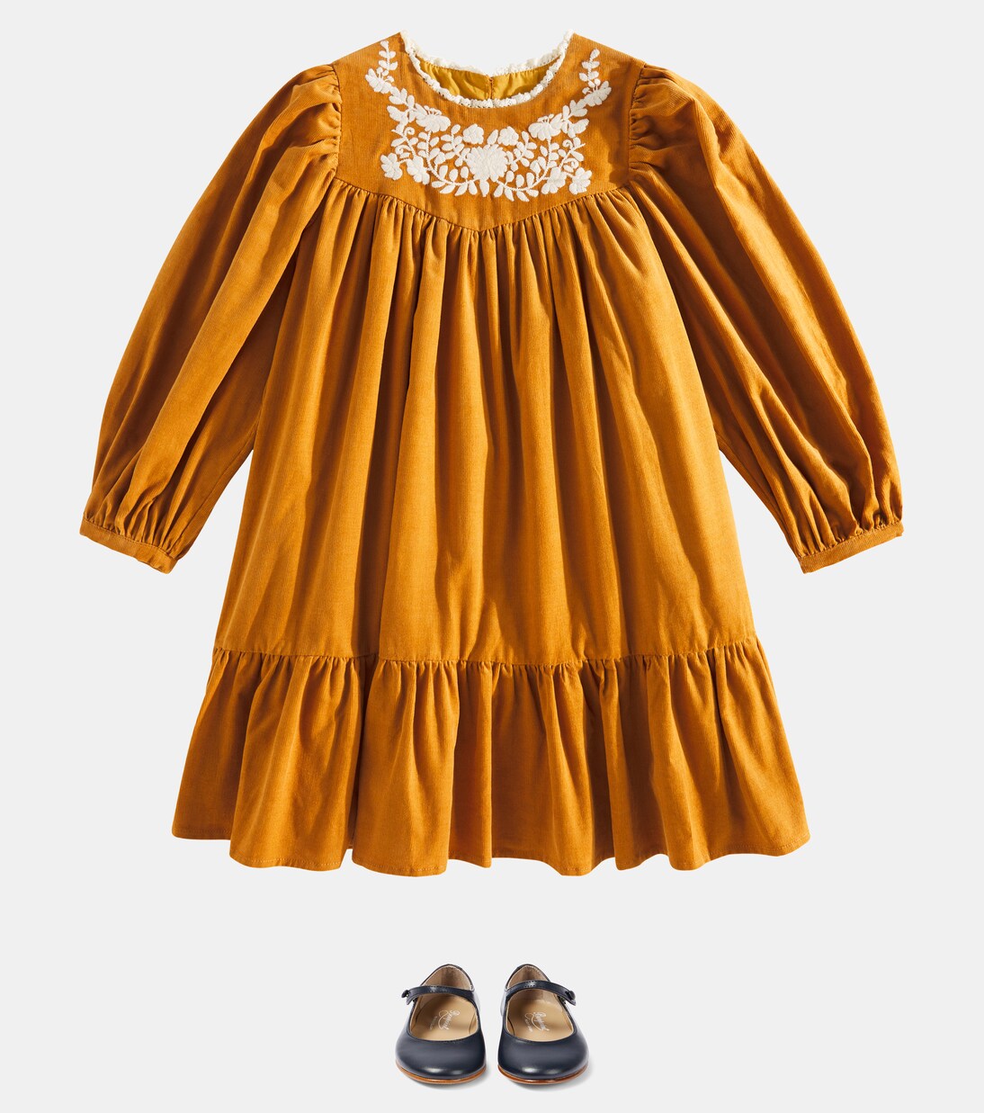 Robe Alida en velours côtelé de coton | C'era Una Volta