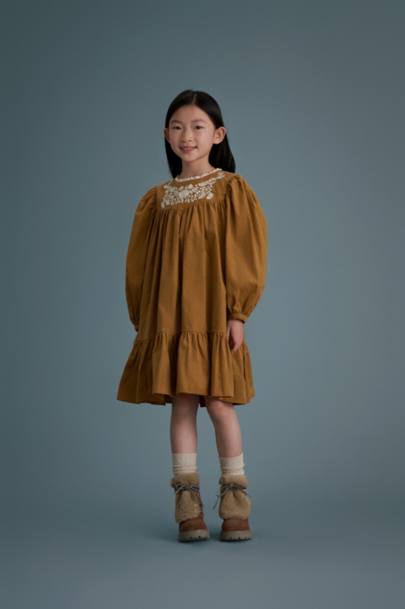 Robe Alida en velours côtelé de coton | C'era Una Volta