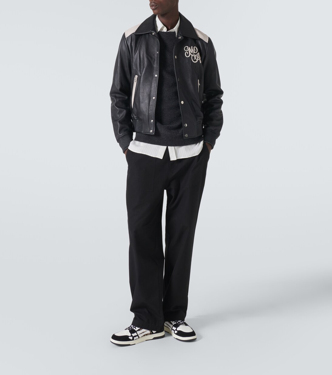 Leopard Skel Top Low leather sneakers | Amiri