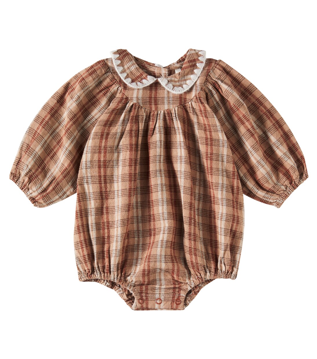 Baby plaid linen-blend bodysuit | Rylee + Cru