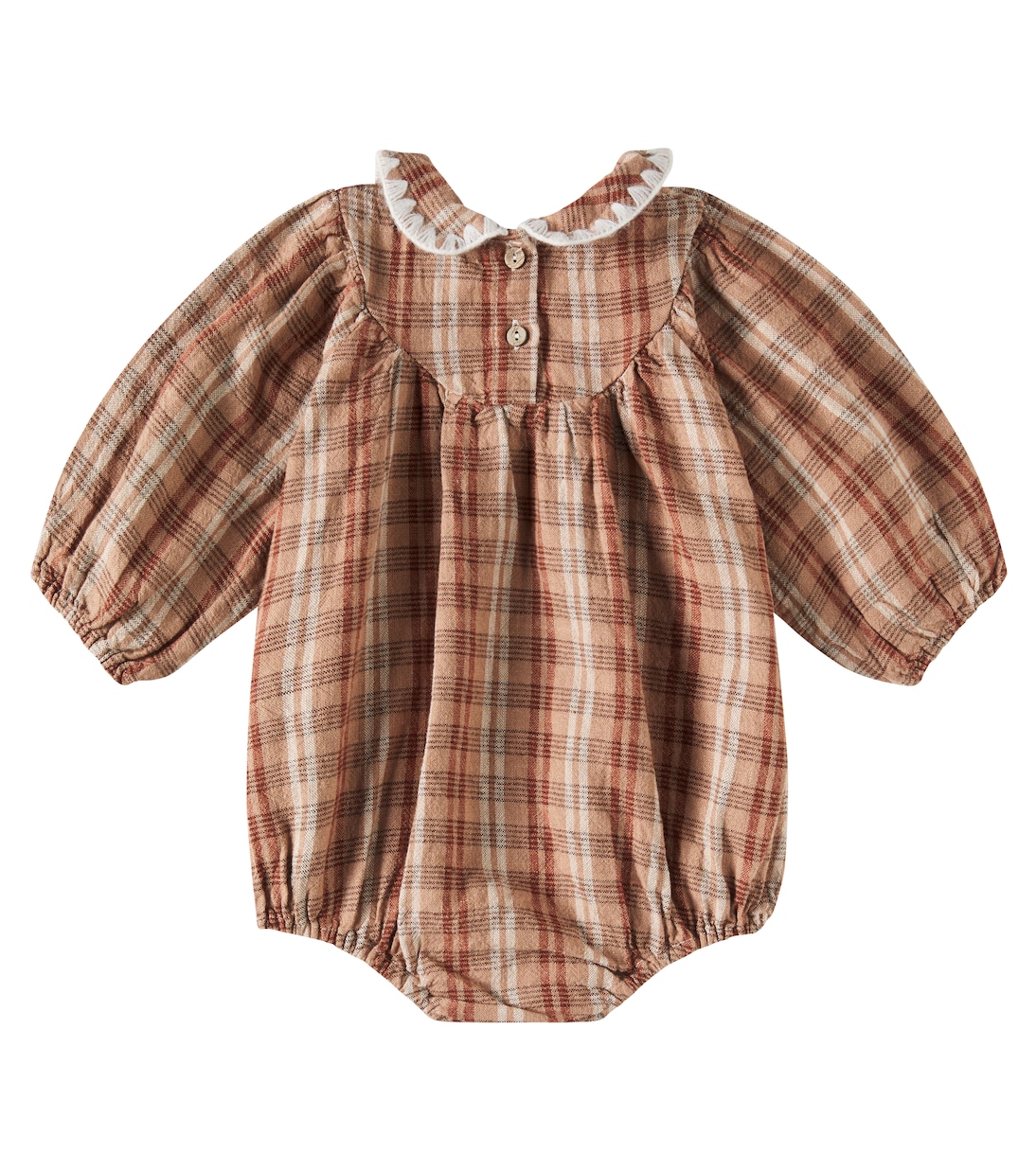 Baby plaid linen-blend bodysuit | Rylee + Cru