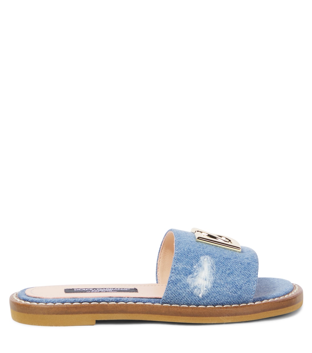 DG distressed denim slides | Dolce&Gabbana Kids