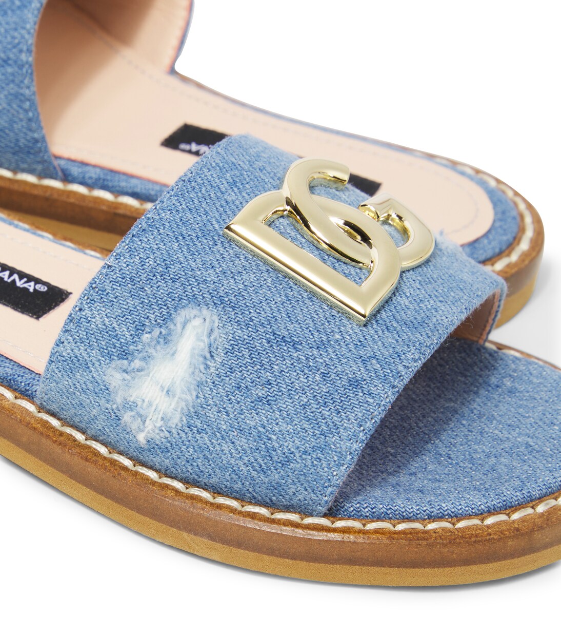 DG distressed denim slides | Dolce&Gabbana Kids
