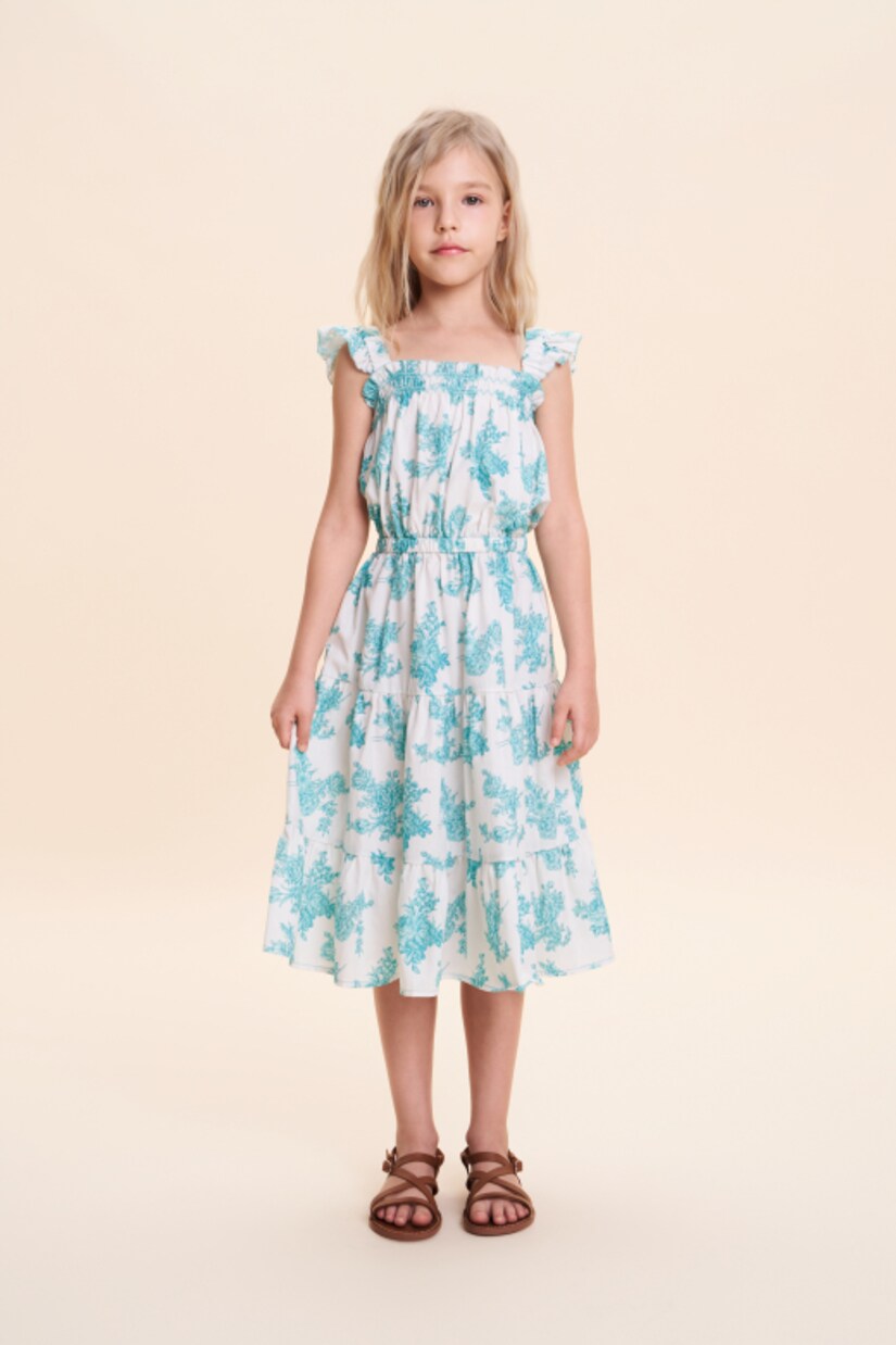 Mavy tiered floral cotton dress | C'era Una Volta