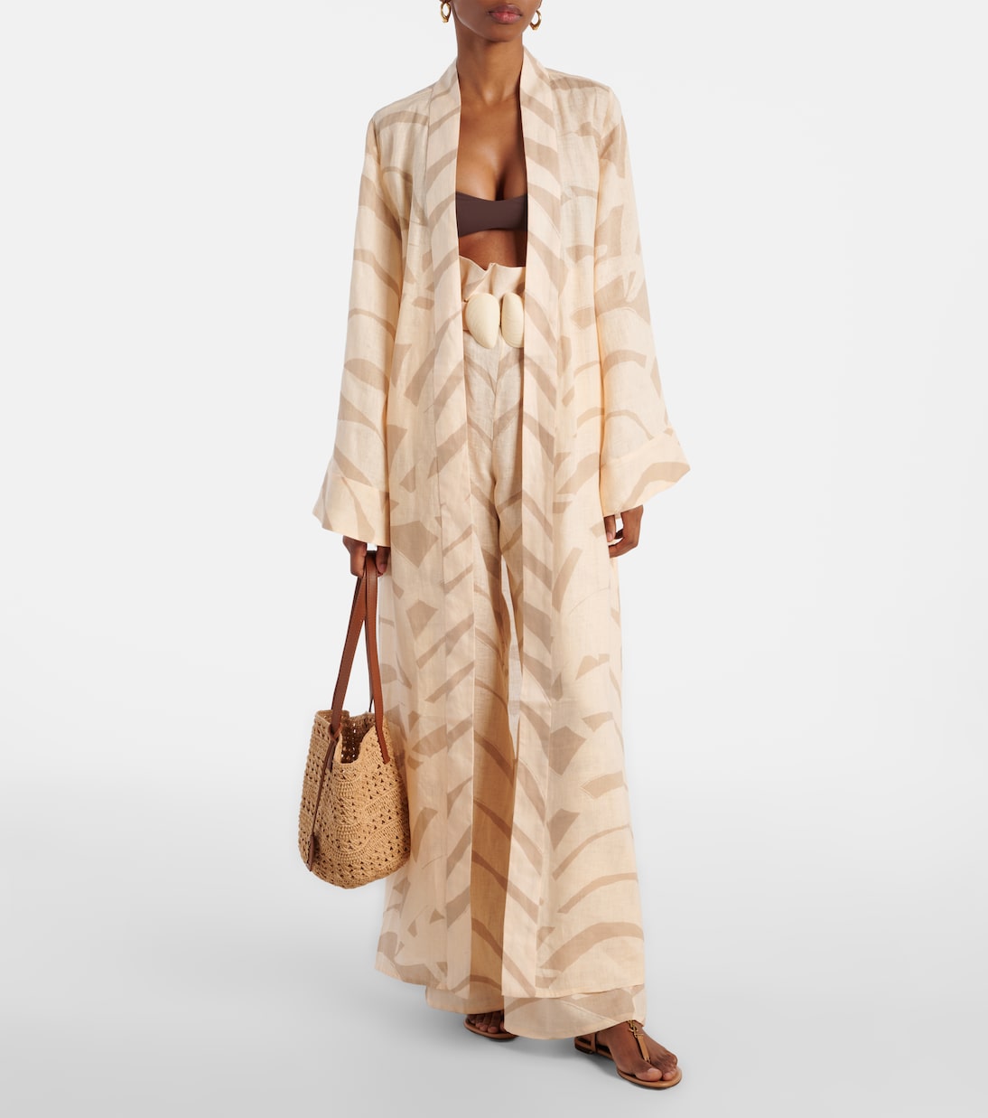 Bedrucktes Cover-up aus Leinen | Johanna Ortiz