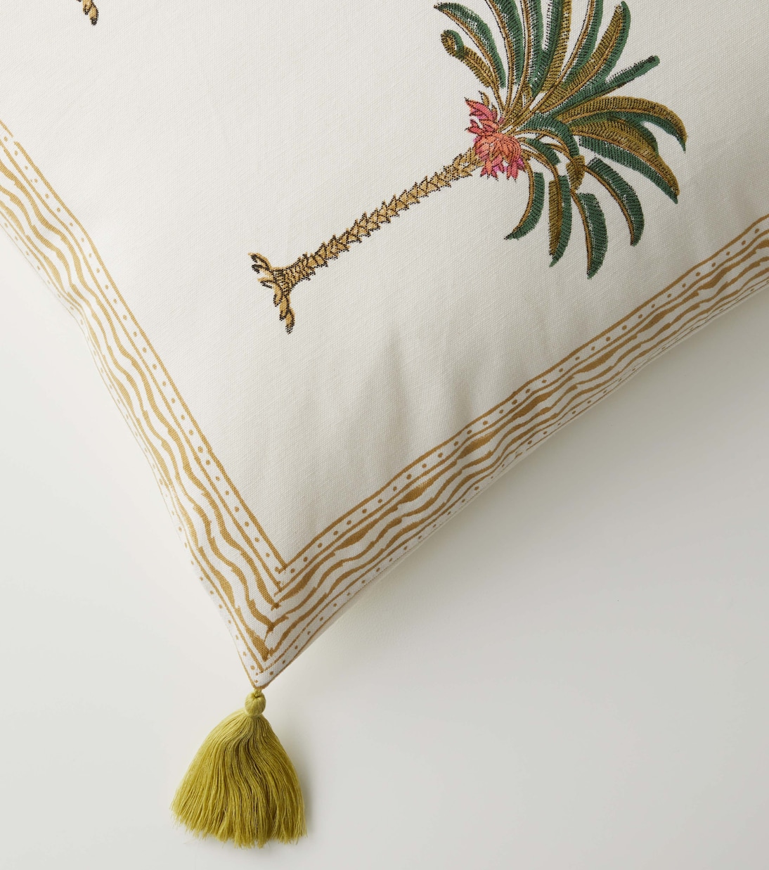 Palms printed cotton cushion | Les-Ottomans