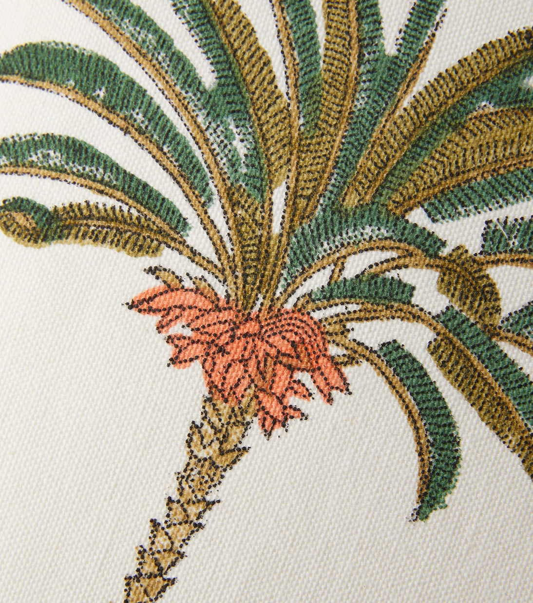 Palms printed cotton cushion | Les-Ottomans