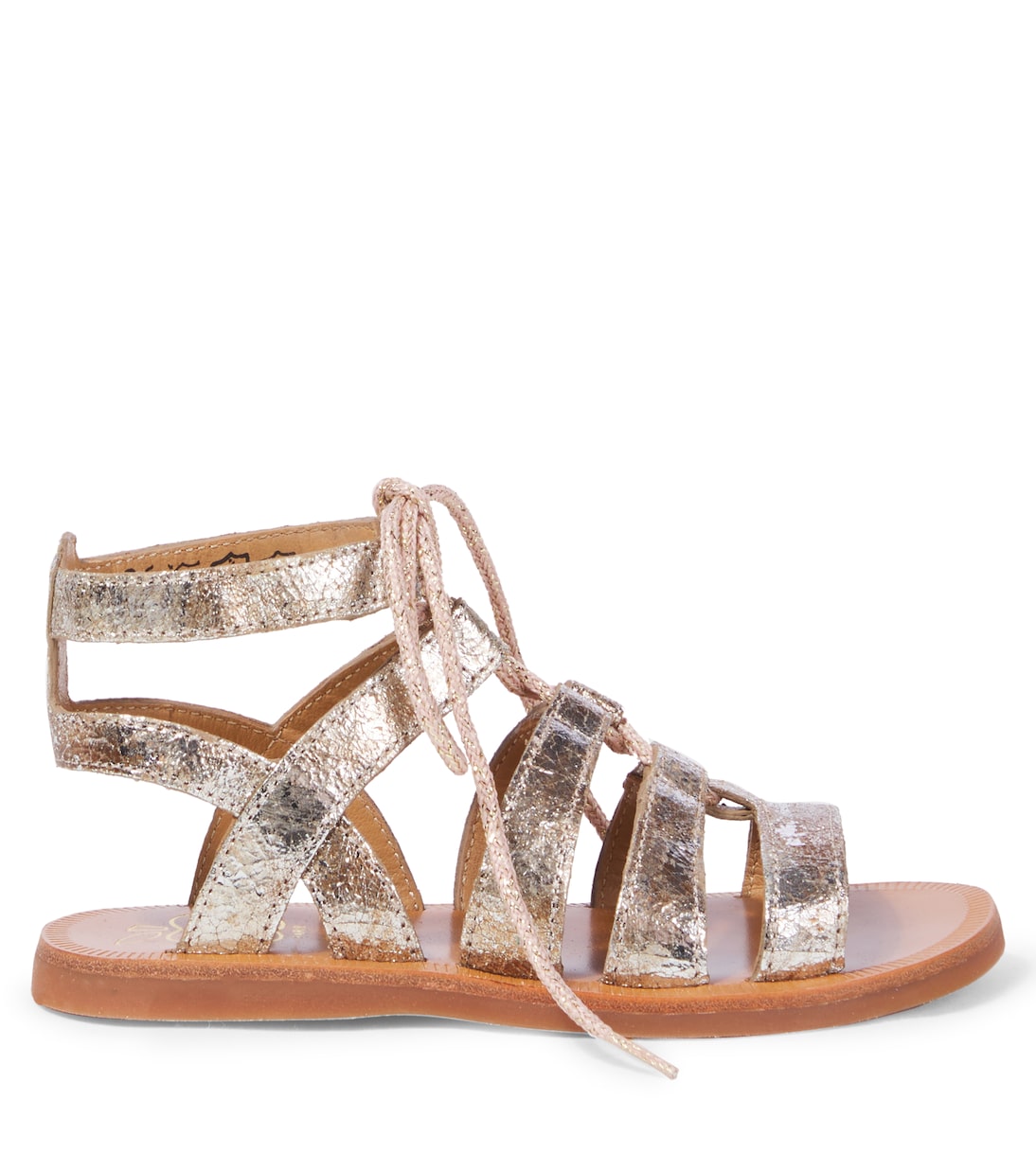 Plagette Guily metallic leather sandals | Pom d'Api
