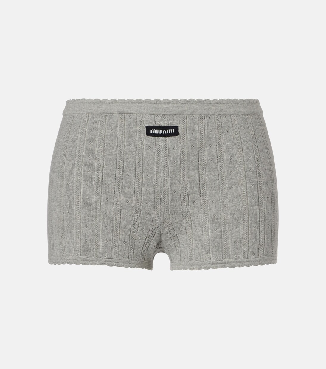 Knitted cotton shorts | Miu Miu