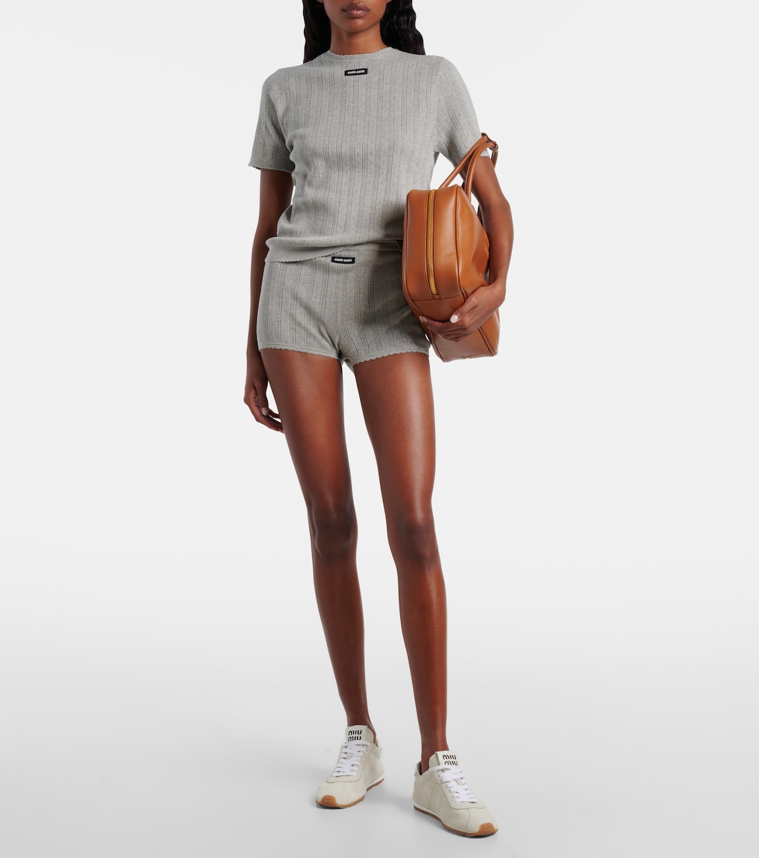 Knitted cotton shorts | Miu Miu