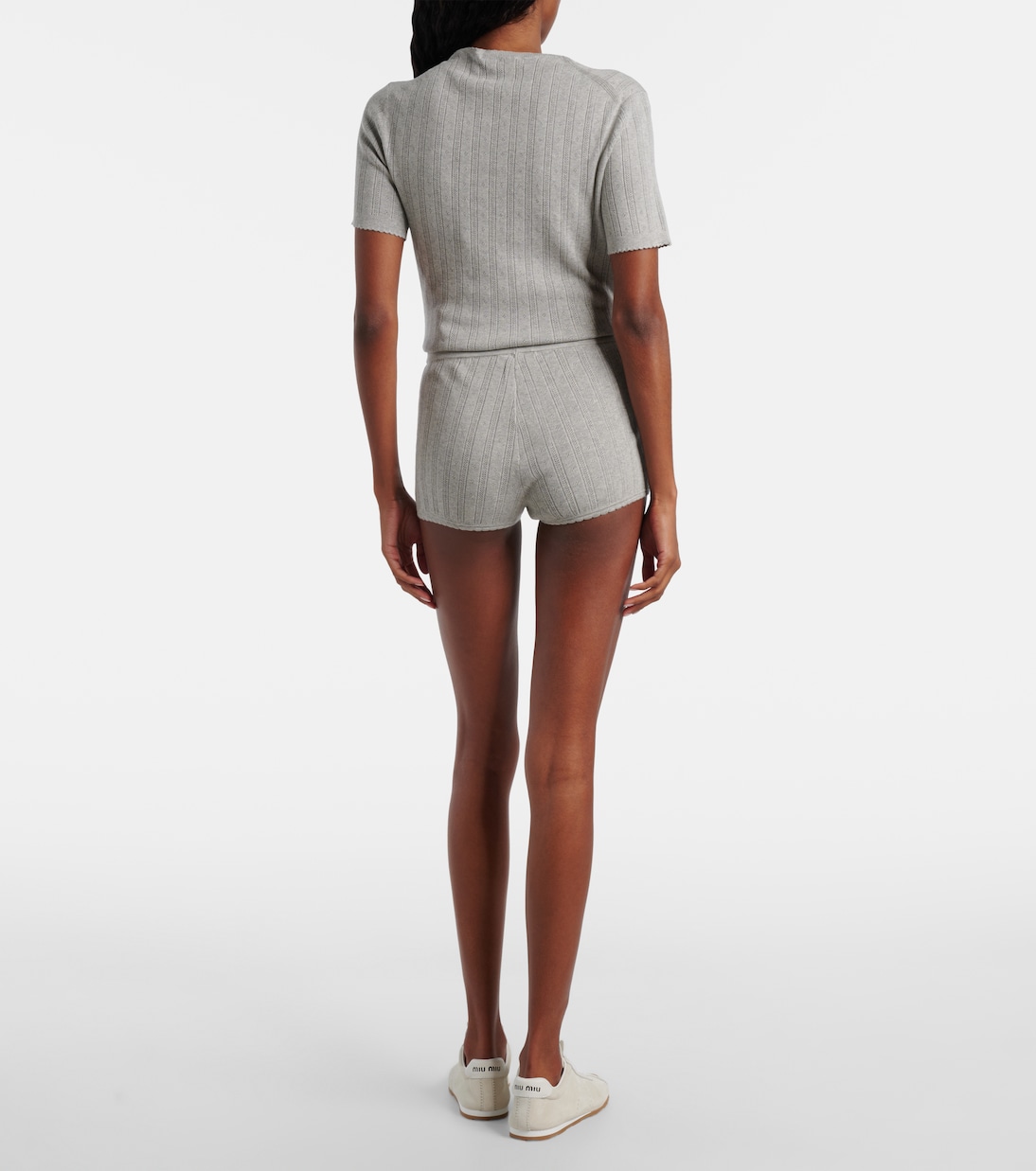 Knitted cotton shorts | Miu Miu