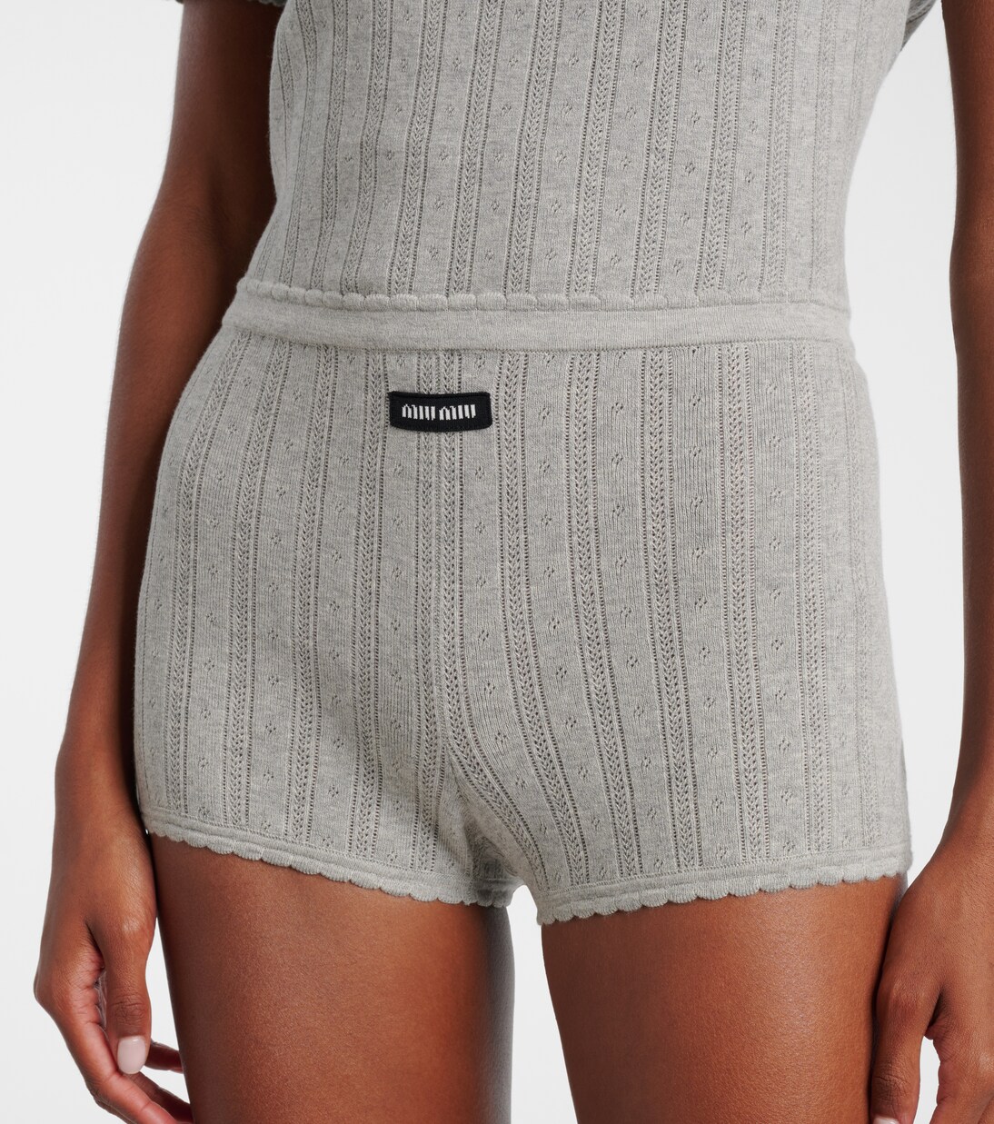 Knitted cotton shorts | Miu Miu