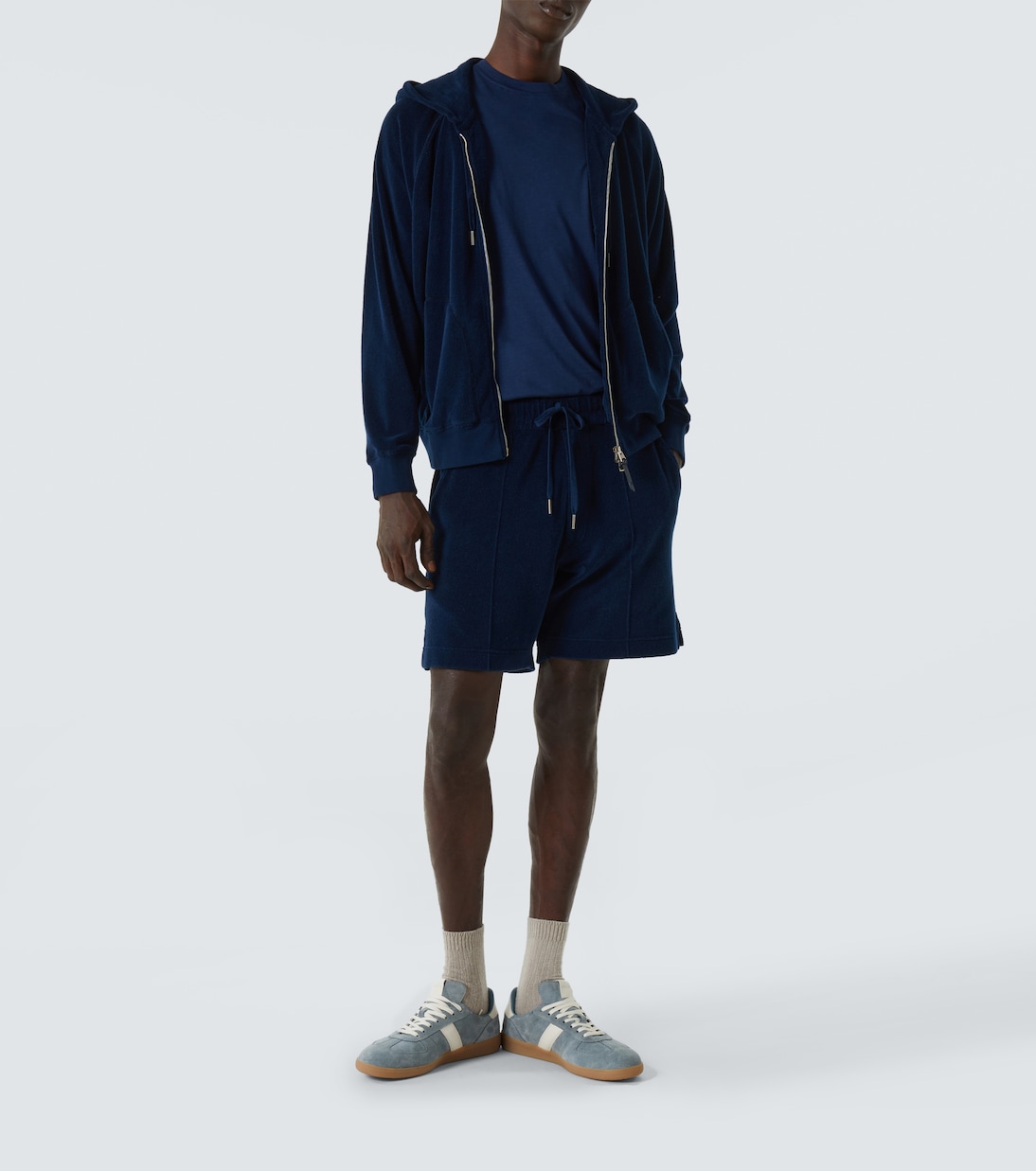 Sneakers Archer aus Veloursleder mit Leder | Tom Ford