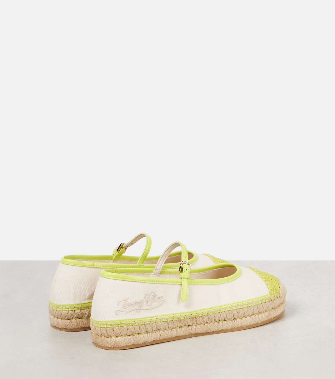 Aciel leather-trimmed canvas espadrilles | Jimmy Choo