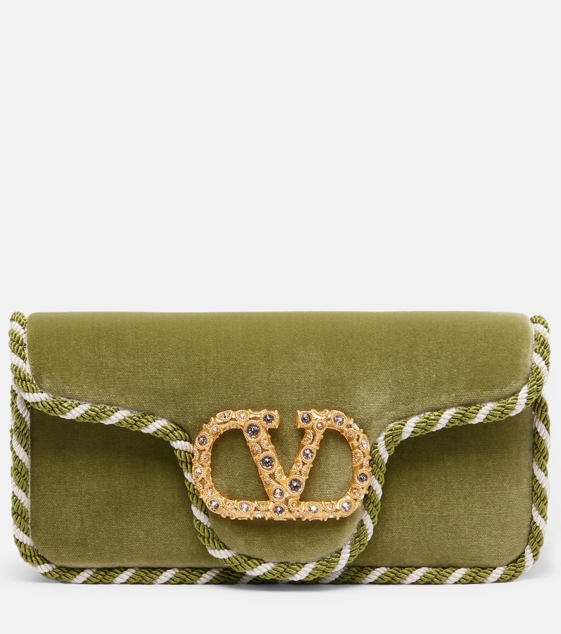 Verzierte Clutch Locò Mini aus Samt | Valentino Garavani