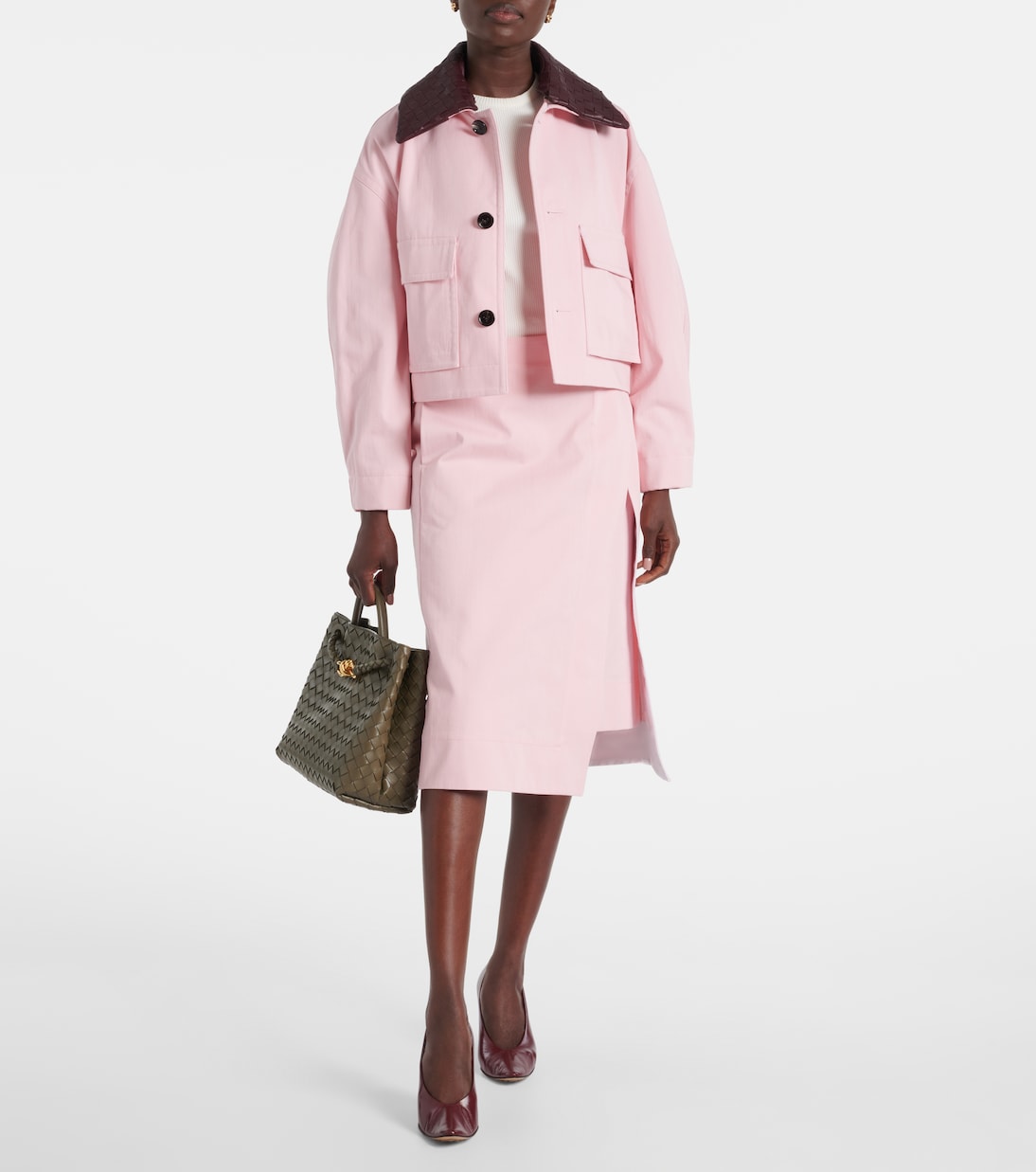 Jupe midi en coton | Bottega Veneta