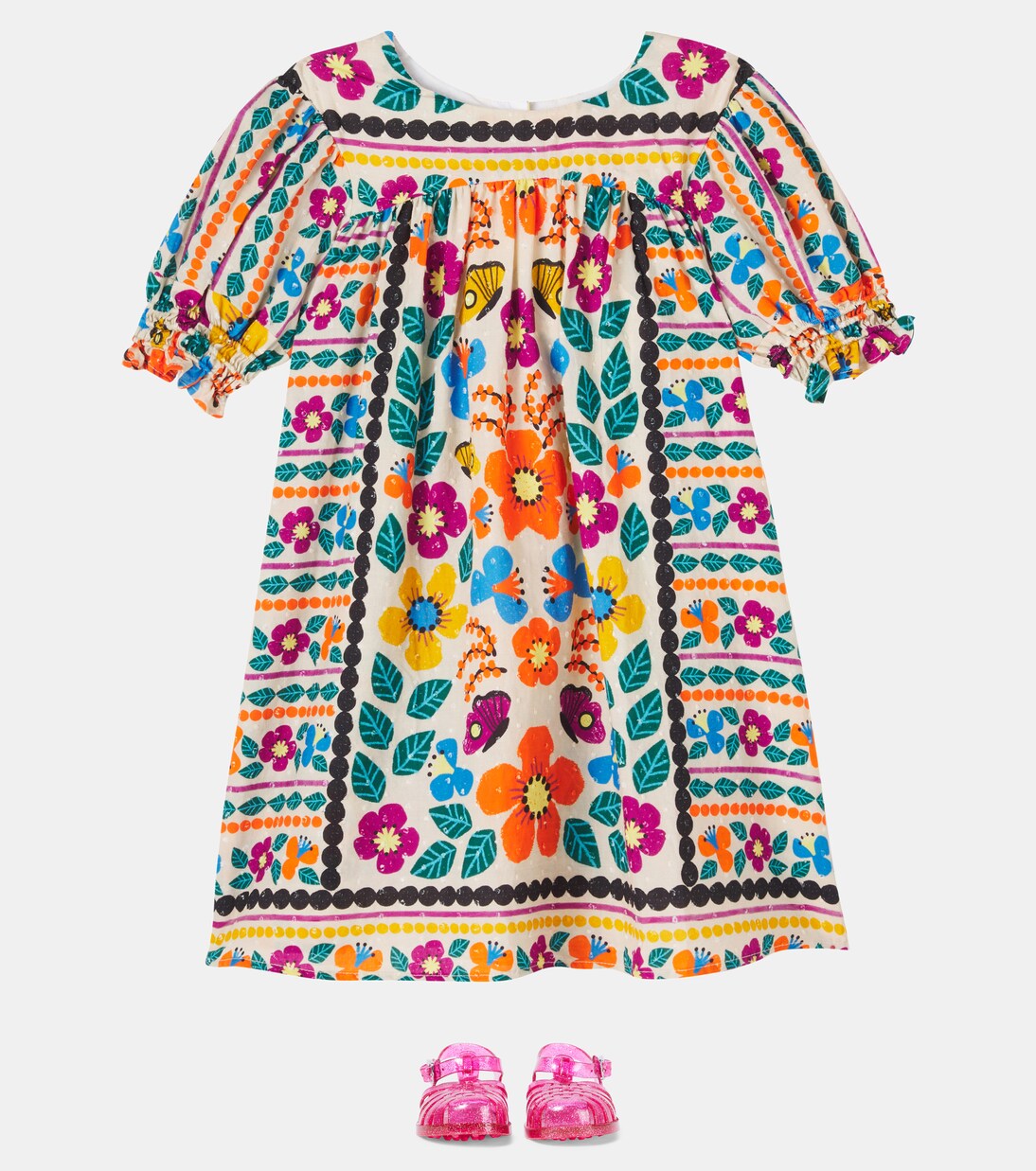Lenço Florada printed cotton dress | Fábula