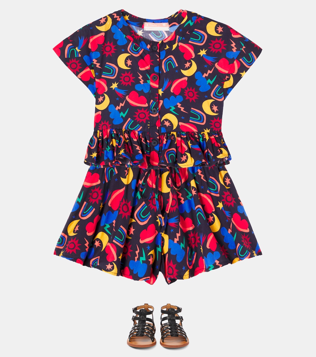 Set Cosmos de top y shorts de algodón | Fábula