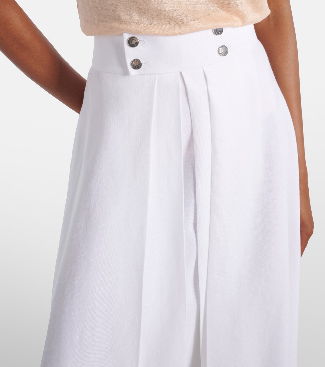 Falda larga Petra de lino plisada | Loro Piana